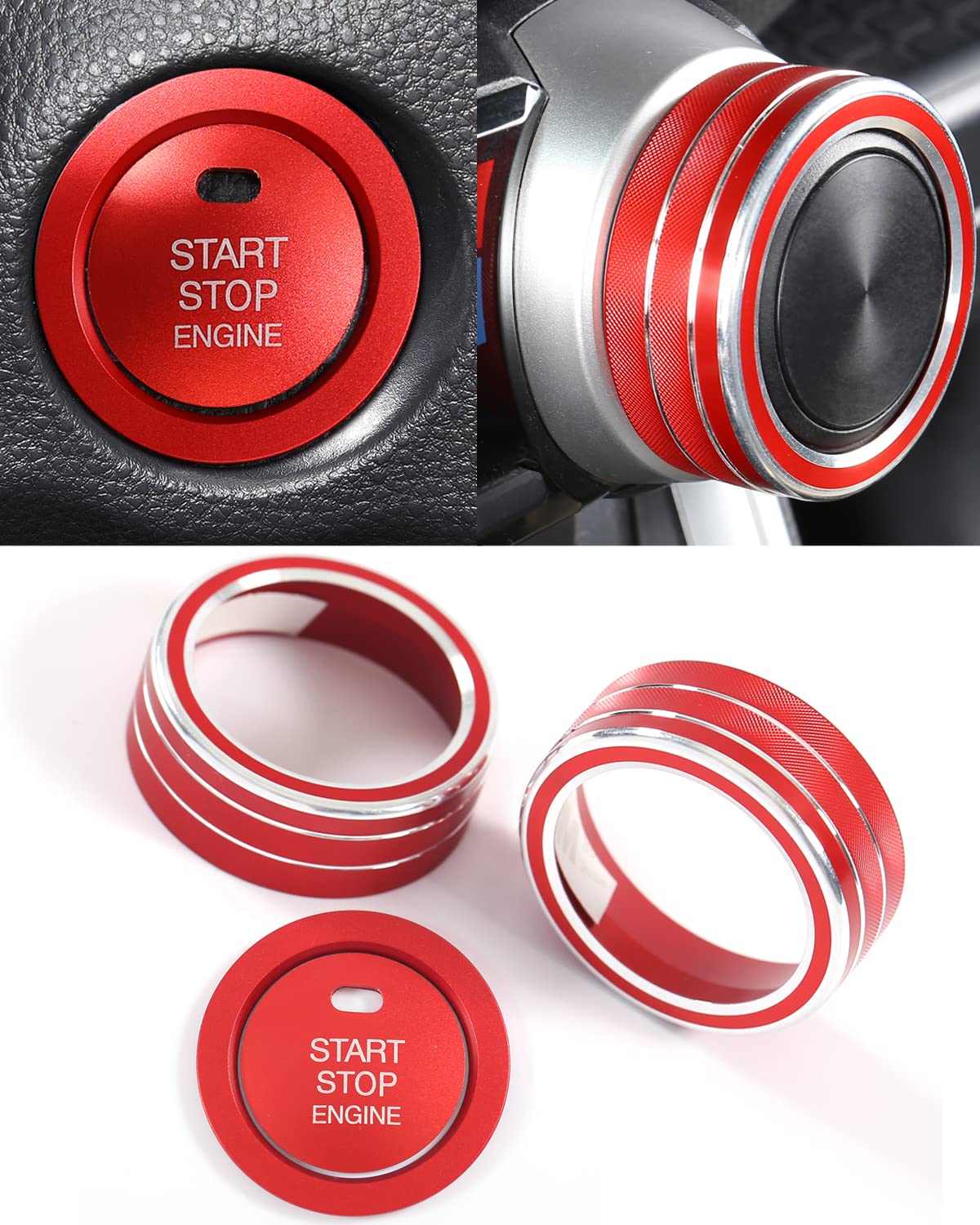 Mua 4 PCS for Toyota RAV4 AC Climate Control Knob Rings, Engine Start Cover, Center Console Air