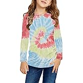 Ecokauer Girls Casual Tunic Tops Knot Front Long Sleeve Loose Soft Blouse T-Shirt Size 4-13