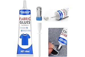 BALLDANLU Fabric Glue Permanent, 60 ML Washable Clear Glue for Clothing Patch, Liquid, Quick-fix Fabric Adhesive for Cotton, Canvas, Denim, Textile, Doll, Leather, Nylon, Polyester, Flannel