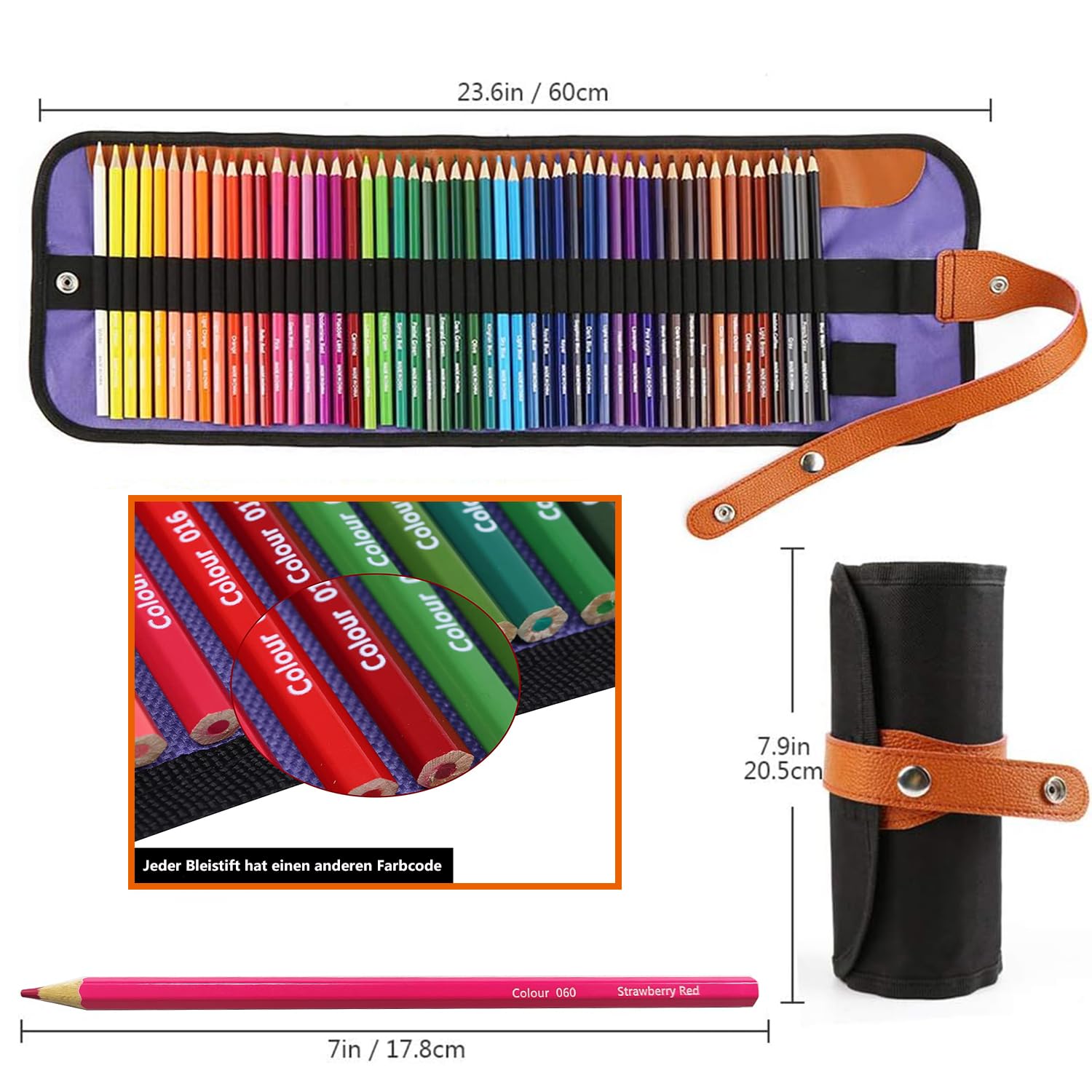 Ugmic 50 Buntstifte - Premium Farbstifte für Erwachsene und Kinder, Hochwertige Farbstifte mit lebendigen Farben und geschmeidiger Textur, Ideal für Erwachsene, Malbücher & mehr 3