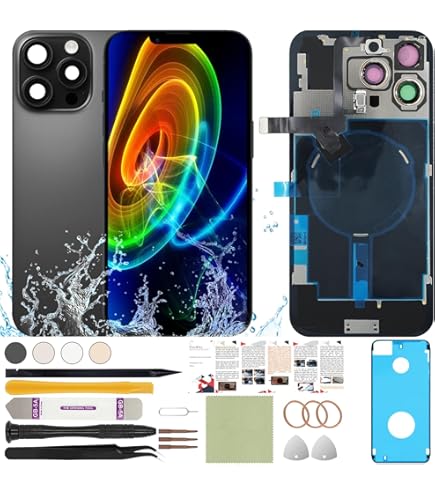 Amazon.com: ZNZHKR 16 Pro Back Glass Replacement with Metal Camera