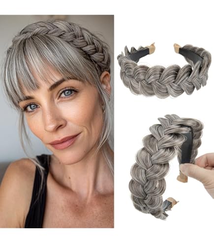 Amazon.com : Oplira Braided Headband With Tooth Wide Braid  display picture 3