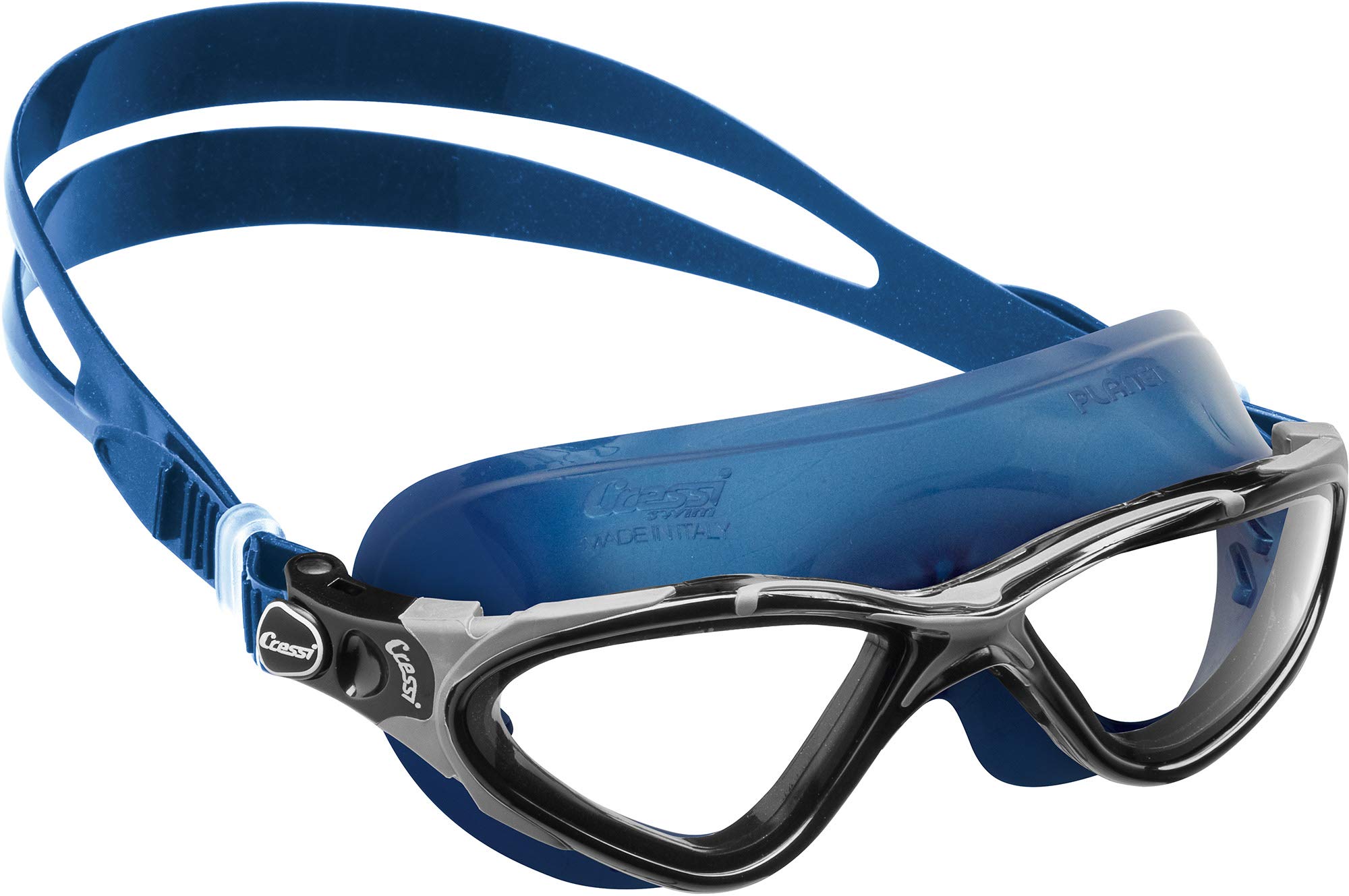 Cressi Planet Goggles Blue Metal - Premium Anti Fog Adult Swim Goggles Mask 100% Anti UV Blue Metal, One Size