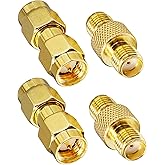 BOOBRIE 4PCS SMA Connector Kit SMA Male to SMA Male + SMA Female to SMA Female Adapter SMA to SMA RF Coax Coupling Nut Barrel