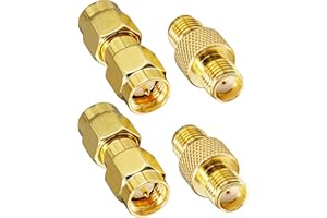 BOOBRIE 4PCS SMA Connector Kit SMA Male to SMA Male + SMA Female to SMA Female Adapter SMA to SMA RF Coax Coupling Nut Barrel