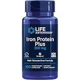 Life Extension Iron Protein Plus, Iron Protein Succinylate, 100 Capsules | Absorbable Iron Protein Succinylate Supplement for Whole-Body Health, Non-GMO, Gluten-Free &amp; Vegetarian, 100 Capsules