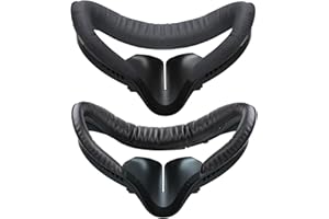 HANPUSEN Face Pad & Face Cover Cushion Replacement Compatible with Oculus/Meta Quest 2 Accessories, 2 PCS Facial Interface Frame with Anti-Leakage Nose Pad, 2 PCS Removable Foam Face Covers