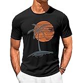 Runcati Mens Short Sleeve T-Shirts Crew Neck Casual Shirt Summer Beach Palm Tree Vintage Hawaiian Tees