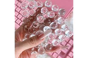 Clear Type Nail Friendly Stickers, 32PCS High Transparent Keyboard Long Nails Frustum Round Stickers, Nail Art Keyboard Bubbl