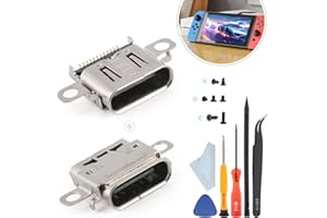 YWLRONG 2 Pack for Nintendo Switch OLED Charging Port Replacement for Nintendo Switch OLED Dock Connector NS Switch OLED USB Type C Charge Power Socket Jack Port Console Accessories (with Screw Repair Tools)