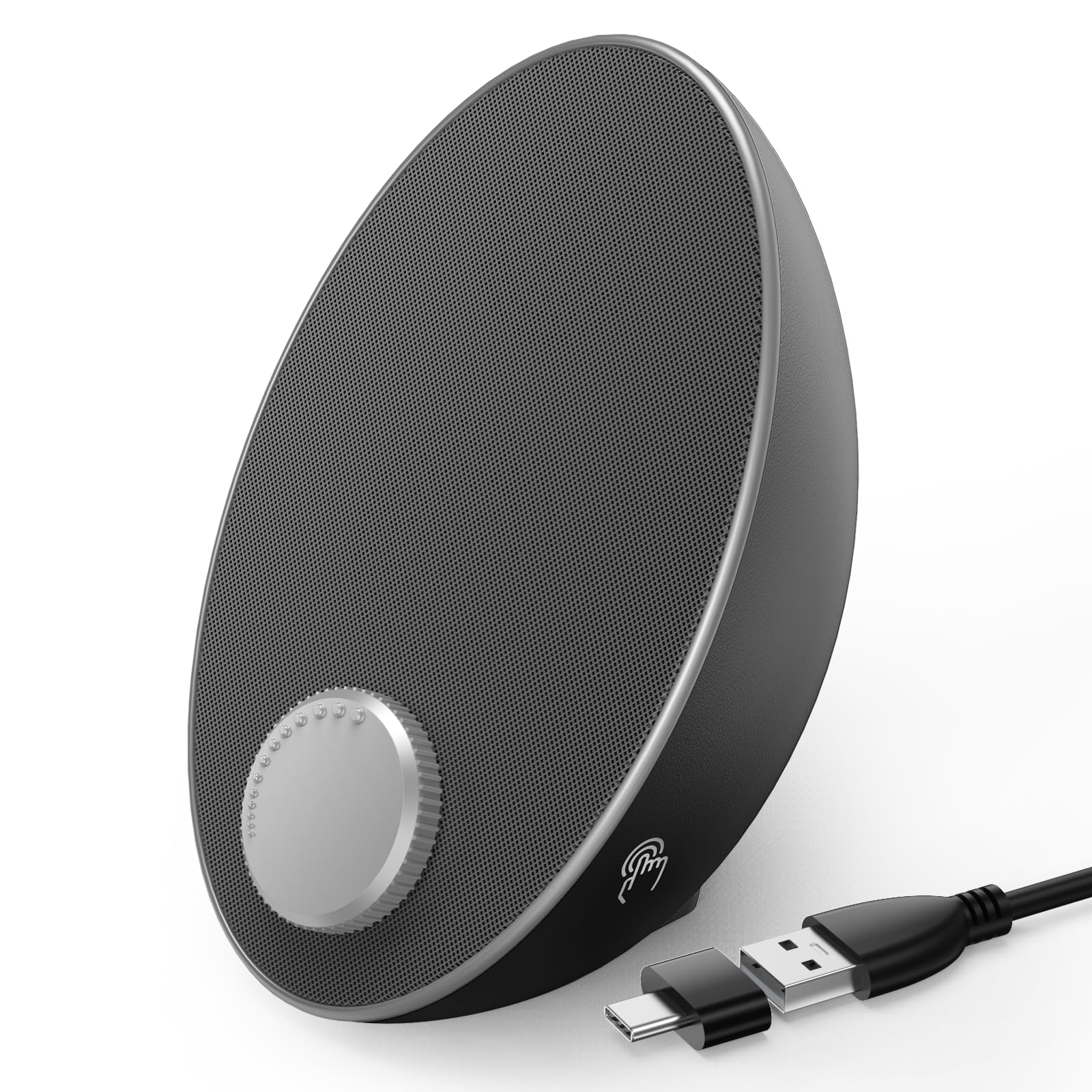 Photo 1 of BUSP-HYY Computer Speakers for Desktop PC - Portable Plug-N-Play Laptop Bluetooth Speakers - External USB Computer Speakers with Easy-Access Volume Knob/Clear Sound for Windows/macOS/ChromeOS/Linux