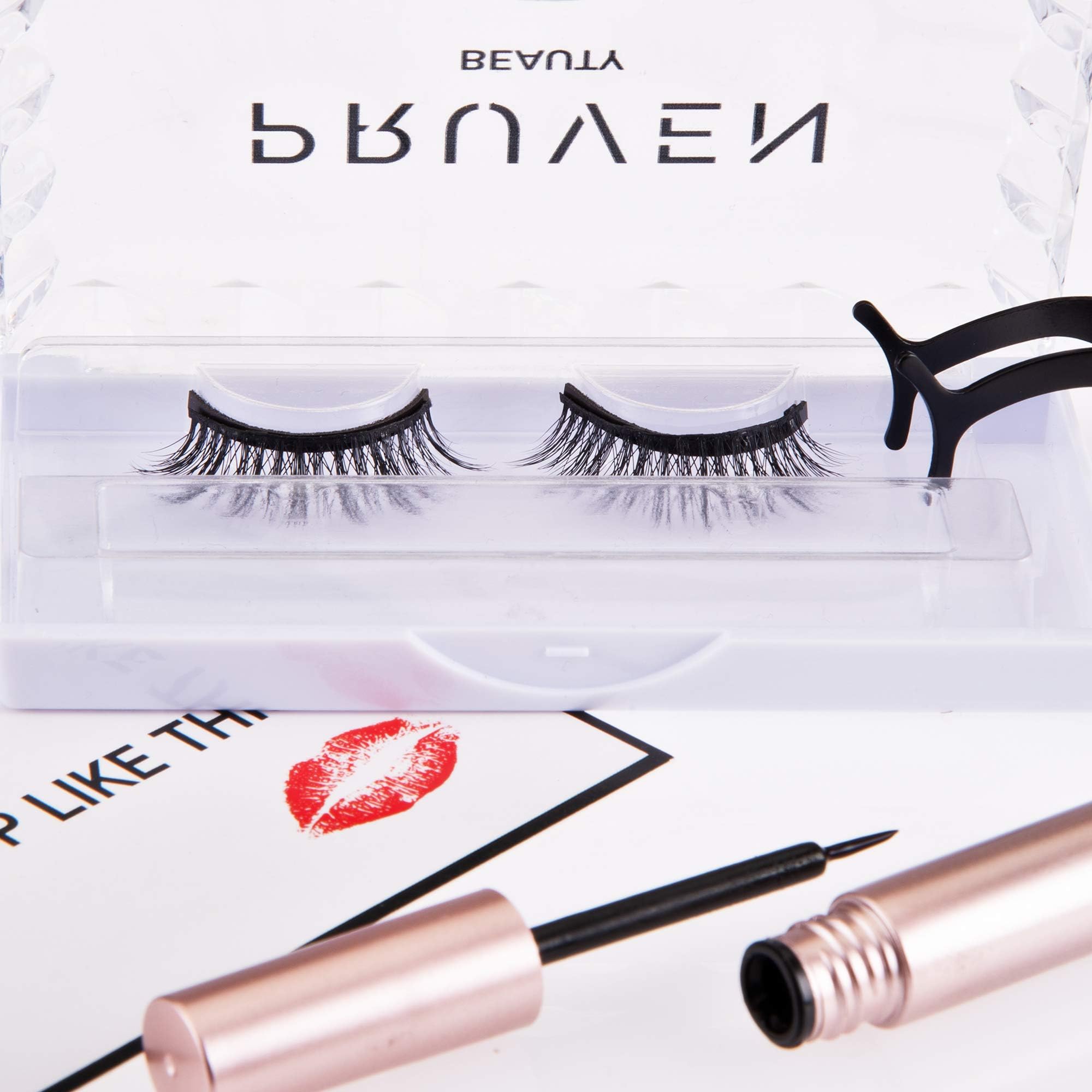 Magnetic eyeliner and lashes Kit, Natural look eyelashes, Magnetic eyelashes, Water proof eyeliner, Premium False Lashes, Pruven Beauty