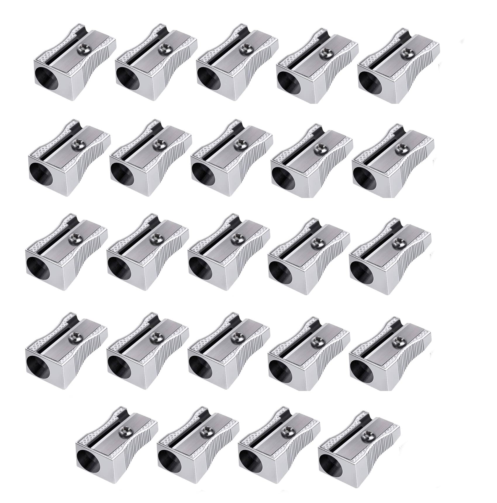 Pencil Sharpeners,24 PCS Mini Pencil Sharpener Metal Aluminum Alloy Handheld Dual Sharpening Blade Double Holes Sharpener for Most Size Pencils Adult Kids