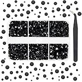 qiipii Solid Black Resin Flatback Rhinestones for Crafting Pure Black Flatback Jelly Stones 2mm 3mm 4mm 5mm 6mm Gems Diamonds for Nails Face Eyes Makeup Tumblers Bottles Crafts Clothes Shoes Phones