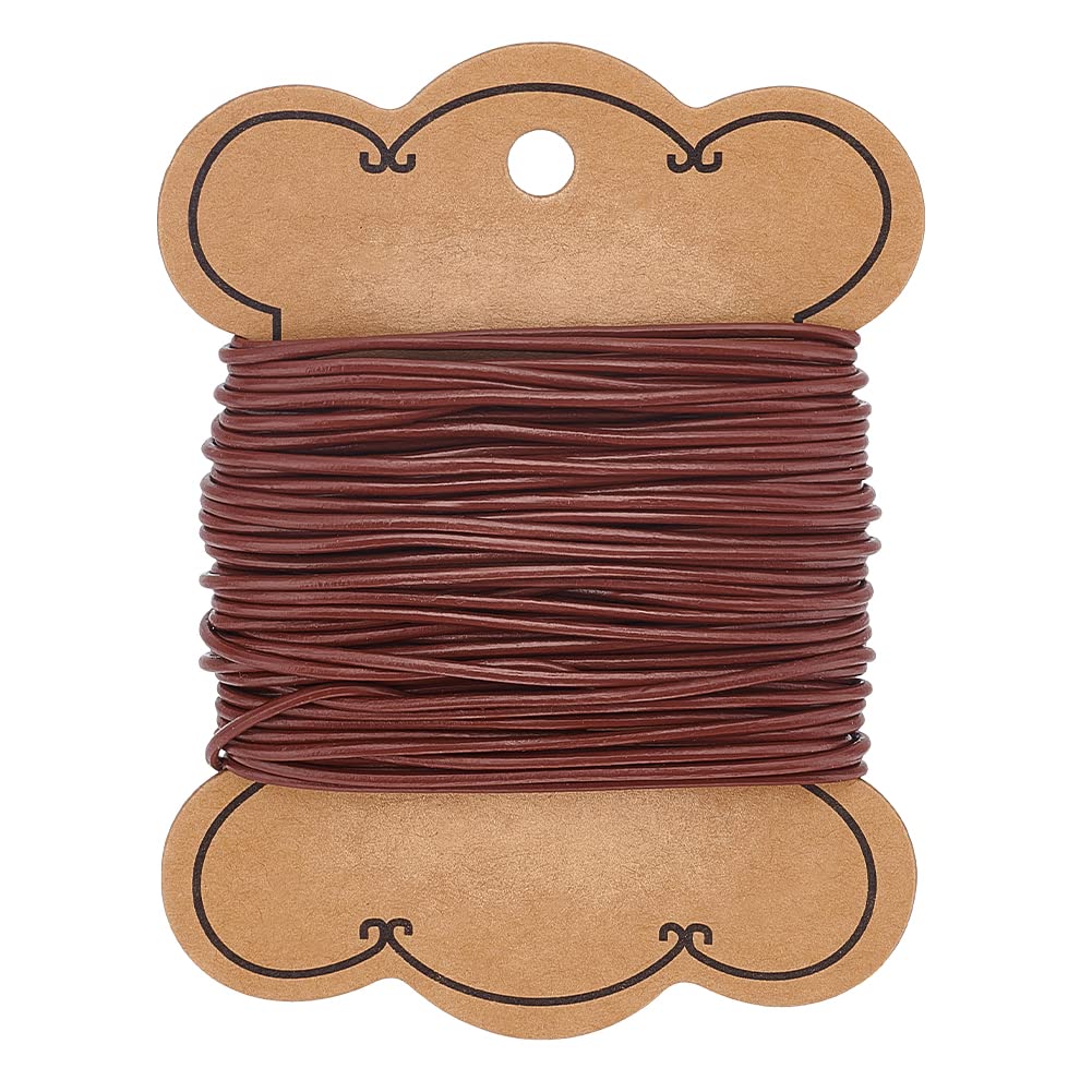 PH PandaHall 10m Cowhide Round Leather Cords Rope String1.5 mm Leathers String Leathers Laces for Bracelet Neckacle Beading Jewellery Making Men Xmas Gift Bracelet, Brown