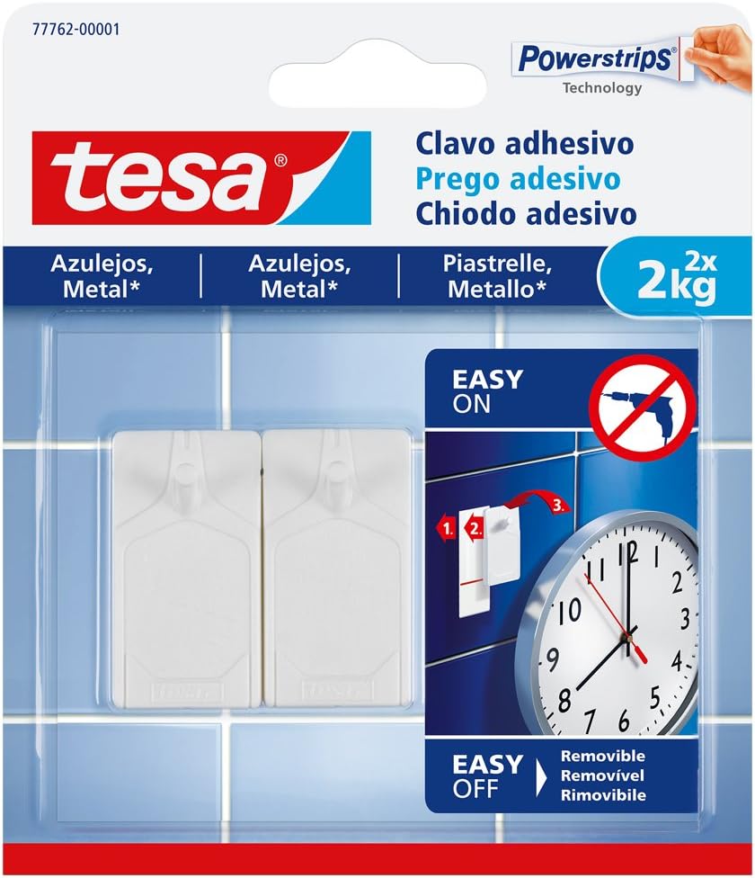 Tesa 77762 - 00001 - 00 - Nail Metal Tile Adhesive (2 kg), White, 2,0 kg
