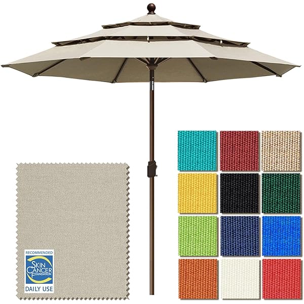 aldi patio umbrella 2022 Adjustable 9ft Outdoor Umbrella with Tilt Feature