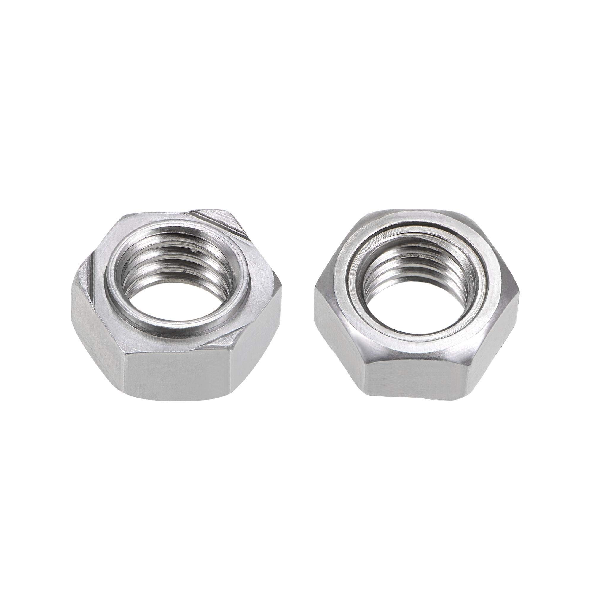 sourcing map Hex Weld Nuts,1/2-13 Carbon Steel with 3 Projections Machine Screw Gray 10pcs