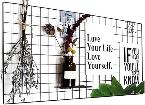 Wjsx Grid Wall Diy Eisen Gitter Der Fotowand Bilderwand Pinnwand Foto Wand Dekoration Pinnwand Foto Memo Hangen In Der Familie Kuche Buro Und So Weiter Schwarz 40 X 80 Cm Amazon De Kuche Haushalt