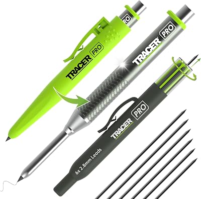 Tracer Pro Series Aluminium Deep Hole Construction Pencil with 6 Leads