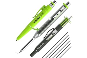 Tracer Pro Series Aluminium Deep Hole Construction Pencil with 6 x Replacement Lead Pack and accompanying Site Holsters. All-in-one Construction Marking Kit