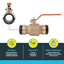 SharkBite 1-1/2 Inch Ball Valve, Push to Connect