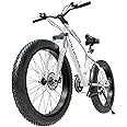 Max4out 26 inch Fat/Normal Tire Mountain Bike, 21 Speed with Dual Front Suspension, Double Disc Brake and High Carbon Steel Frame Anti-Slip Bicycle, Mens and Womens