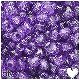 BeadTin Amethyst Sparkle 12mm Heart Pony Beads (250pcs)
