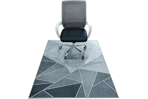SAIKOOWA Office Chair Mat for Hardwood Floor,60"x48" Under Desk Mat, Computer Chair Rug,Anti-Slip Carpet Chair Mats Floor Protector for Home Office,Black Grey