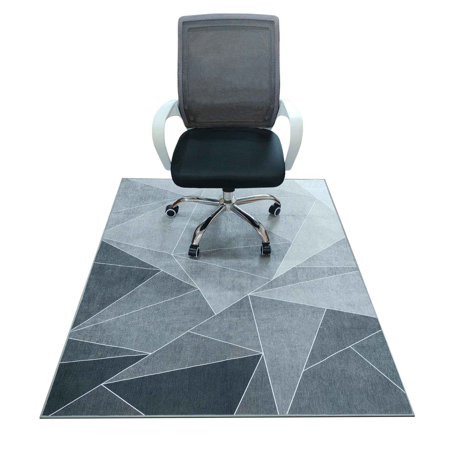 Photo 1 of Office Chair Mat for Hardwood Floor,60"x48" Under Desk Mat, Computer Chair Rug,Anti-Slip Carpet Chair Mats Floor Protector for Home Office,Black Grey
