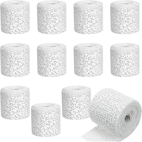 Set De 12 Rollos Tela De Yeso Para Modelar - Vendas 5x270 Cm, Ideal Para Manualidades, Moldes Corporales Y Proyectos De Arte