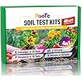 PooTe Soil Test Kit - 4-in-1 Soil Testing Kit with Test Tube & Tablets - 40 Tests Upgraded Accurate Tester for pH Nitrogen Phosphorus & Potassium in Garden Lawn Yard Vegetable