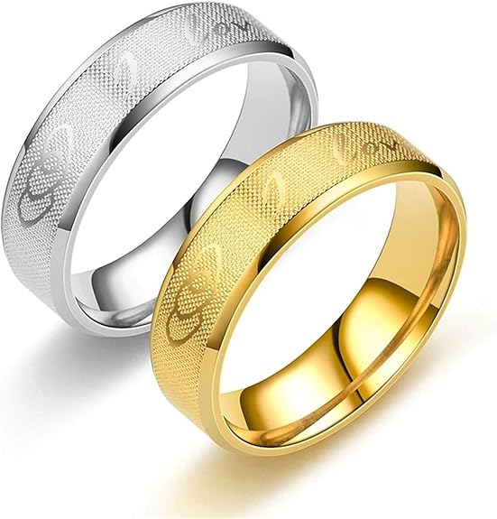 Daesar Anillos Plata Oro Anillos de Compromiso Pareja de Acero