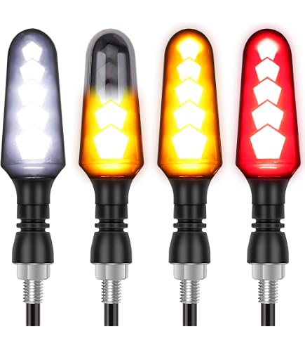 4 Clignotants Moto LED Fluides 12V - 36 LED - Universels - Étanches IP65 - Noirs - Kinstecks