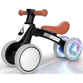 WETIFY Colorful Lighting Baby Balance Bike Toys for 1 Year Old Boy Gifts, 10-36 Month Toddler Balance Bike, No Pedal 4 Silence Wheels &amp; Soft Seat First Bike, One Year Old Boy Birthday Gift.
