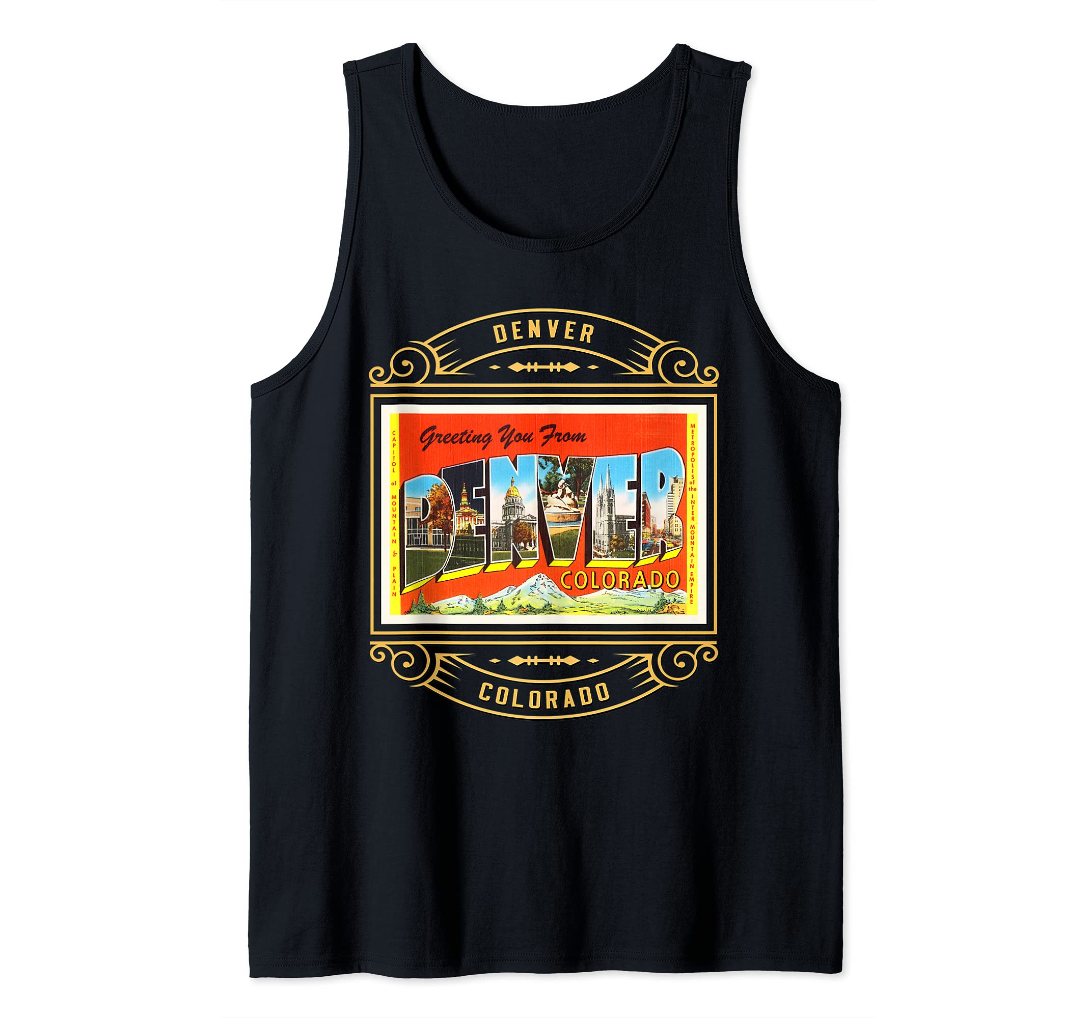 Denver Colorado CO Large Letter Travel Postcard 1 Tank Top