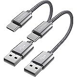 Short USB C Cable,(0.5ft 2-Pack) USB Type C Charger Nylon Braided Fast Charging Cord Compatible Samsung Galaxy S10+ S9 S8 Plu