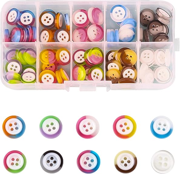 100 Bunte Pilzknöpfe Zum Nähen - DIY Bastelset Für Kleidung