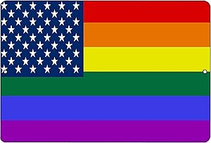 Rogue River Tactical Rainbow Flag Metal Tin Sign Wall Decor Bar Gay Lesbian LGBT Support Band Flag