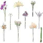 Floroom Artificial Greenery Stems Box Set, 45pcs with 9 Kinds of Faux Greenery Flowers Picks for DIY Bridal Bouquets Wedding Floral Arrangement Table Centerpieces, Lavender & Gold
