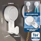 TAILI Suction Cup Hooks 5 kg 4 Pack No Drilling Rotatable Wall Hangers view 2