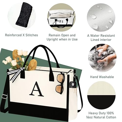 QLOVEA Personalized Birthday Gifts, 16oz Initial Embroidery Canvas