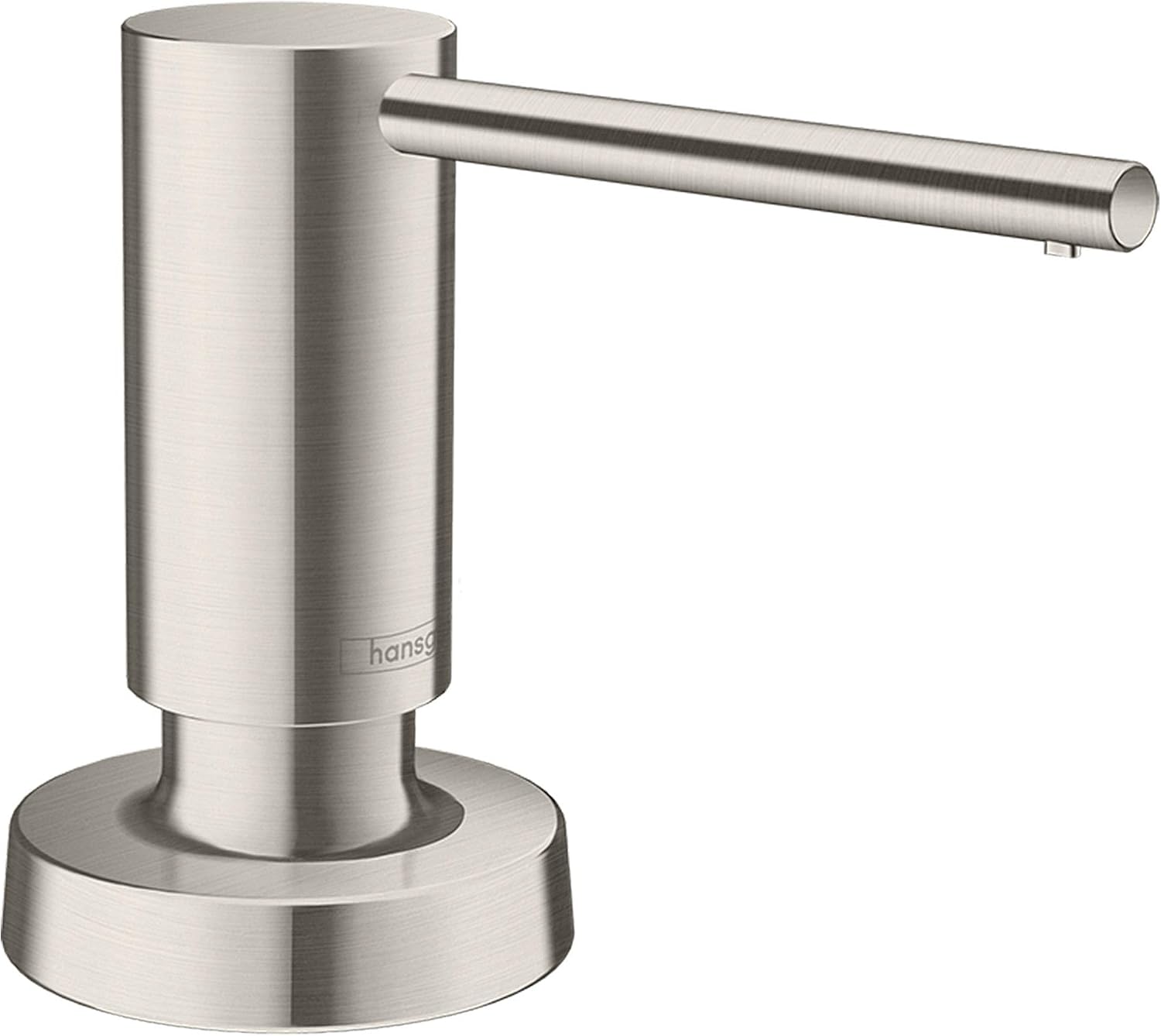 hansgrohe 40448800 A51 Soap Dispenser for Sink Stainless Steel Kitchen Accessory, Round, Round soap dispenser
