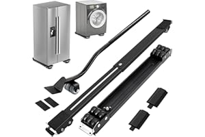 MAJHULLA Appliance Rollers with Upgraded Furniture Lifter Tools, Extendable Appliance Heavy Duty Furniture Mover with Wheels Stand Sliders Washers Dryers Moving Base Kitchen Refrigerators Sofa Countertop Black