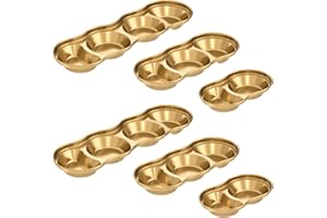 XYDHQS 6Pcs Stainless Steel Sauce Dishes, Divided Dipping Plates, 2/3/4 Compartment Sauce Vinegar Seasoning Dishes, Dishwashe