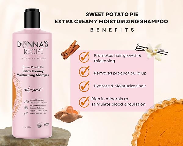 DONNA’S RECIPE BY TABITHA BROWN MOISTURIZING SHAMPOO SWEET POTATO PIE EXTRA CREAMY