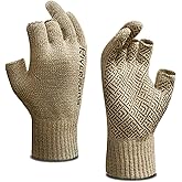 Riverruns Wool Fishing Gloves - Winter Fingerless Knitted Gloves for Men and Women 3-Cut Fingers Warm Gloves for Cold Weather, Fly Fishing, Ice Fishing, Kayaking