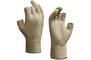Riverruns Wool Fishing Gloves - Winter Fingerless Knitted Gloves for Men and Women 3-Cut Fingers Warm Gloves for Cold Weather, Fly Fishing, Ice Fishing, Kayaking