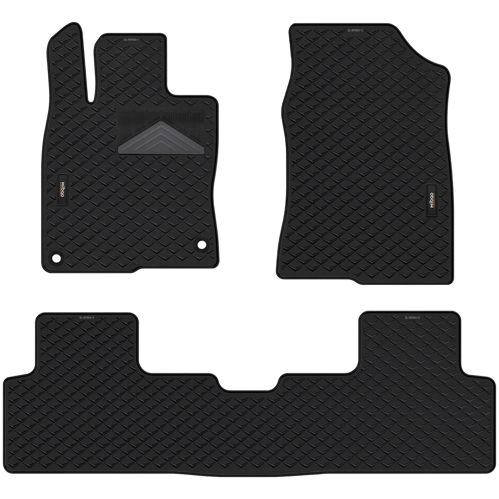 Mibao Floor Mats for for Honda Accord 2018, All-Weather TPE Car Mats, Anti-Slip Waterproof Automotive Floor Mats, Car Carpet Floor Liner Accseeories Heavy-Duty Odorless, Full Set 3-Piece, Black