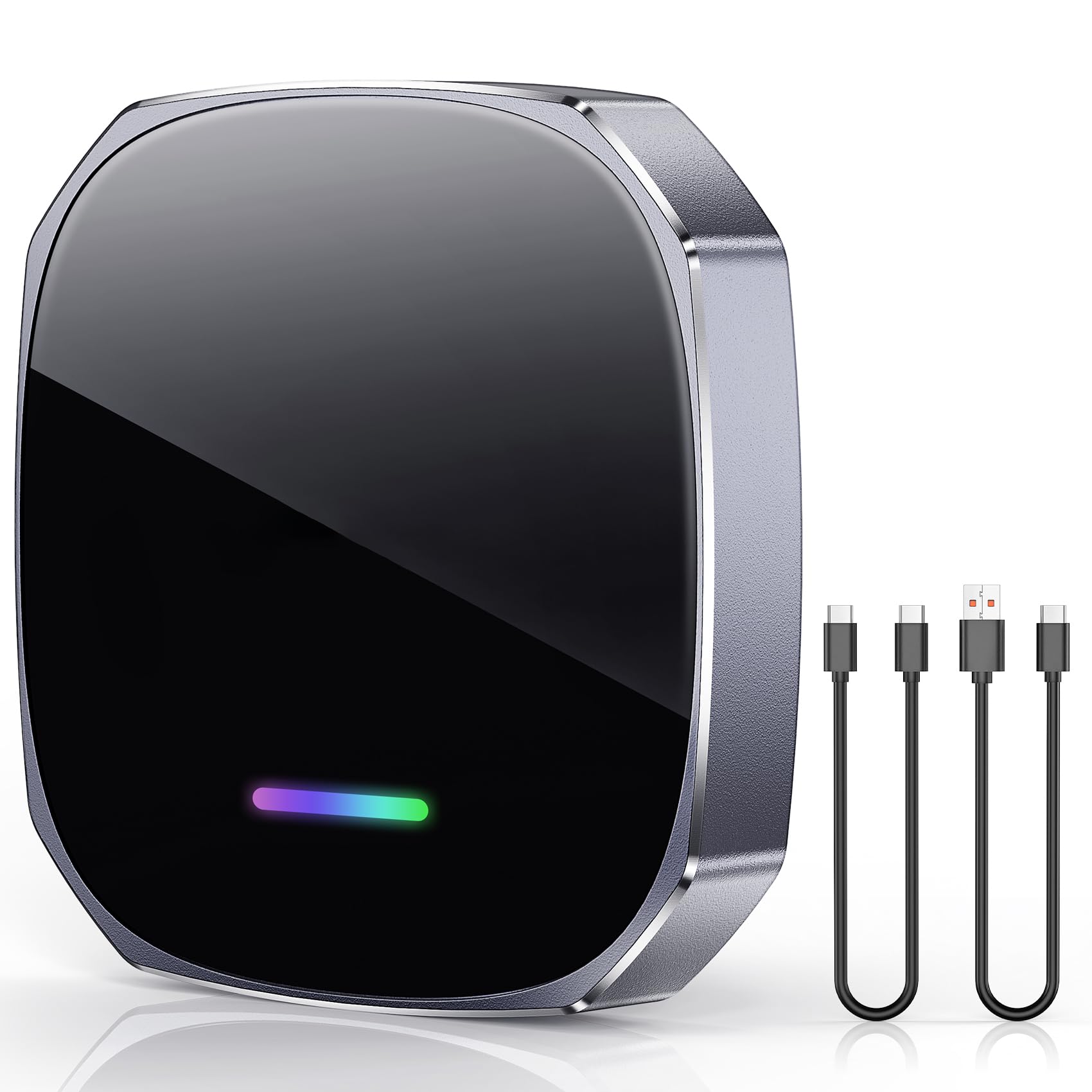 Photo 1 of Visoud AI for Streaming, Mini Android Auto & CarPlay Wireless Adapter with 5.8GHz WiFi Stable Connection, 3-5s Auto Connect, Compatible with +, Android 10+?Grey